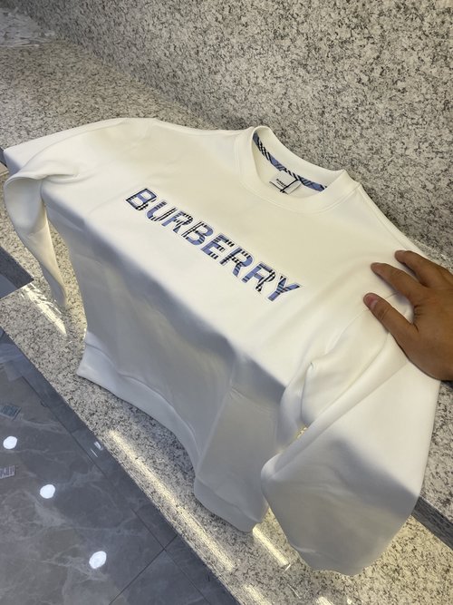 Burberry Cotton Pullover Adorned with Iconic Embroidered Design
