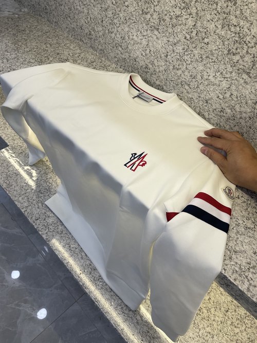 Moncler Air Layer Cotton Sweatshirt with Iconic Embroidery