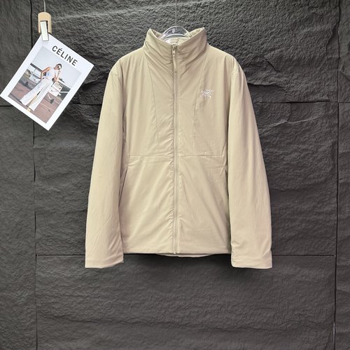 ArcTeryx Solid Color Collared Waterproof Cotton Jacket for Couples