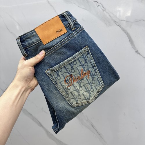 Dior High - end Customized Jeans with Imported Fabric