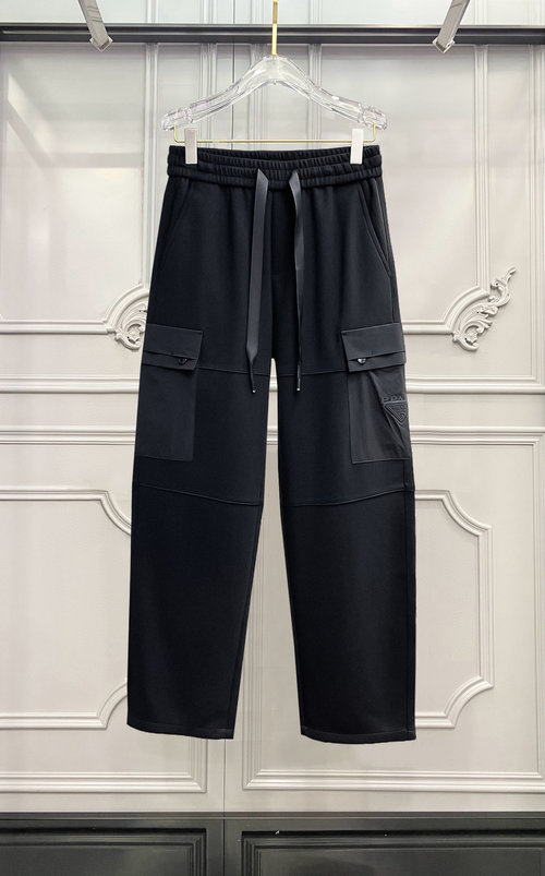 Prada Custom Fabric Logo Casual Pants with Good Feel