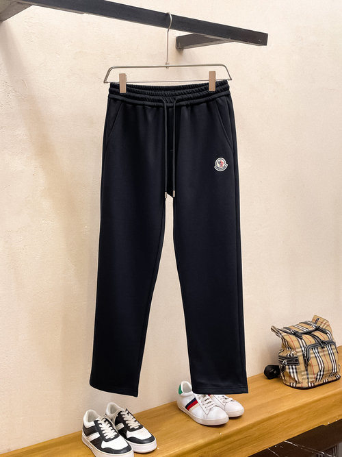 Moncler Casual Trousers with Embroidered Logo and Premium Hardware