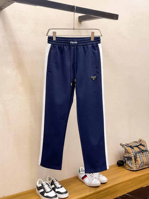 Prada New Casual Pants with Embroidered Logo