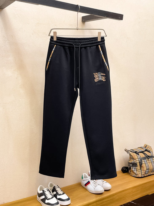 Burberry New Casual Pants with Embroidered Logo
