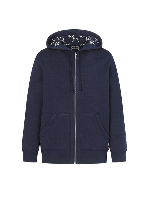 Gucci Double-sided Navy and Gray Cashmere Knitted Jacket