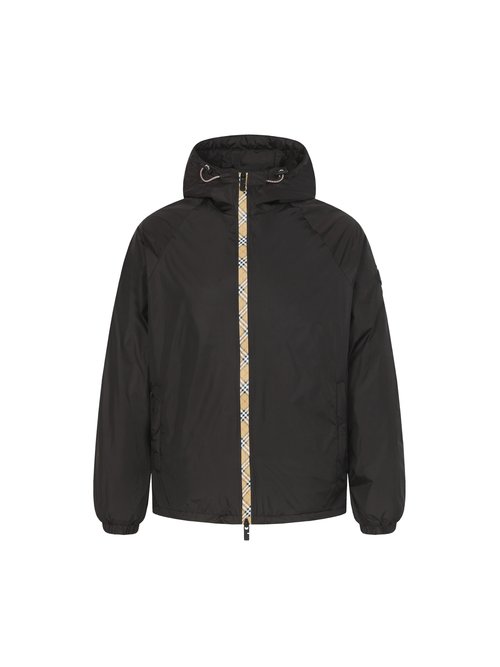 Burberry Silicone Badge Nylon Hooded Coat with Unique Features