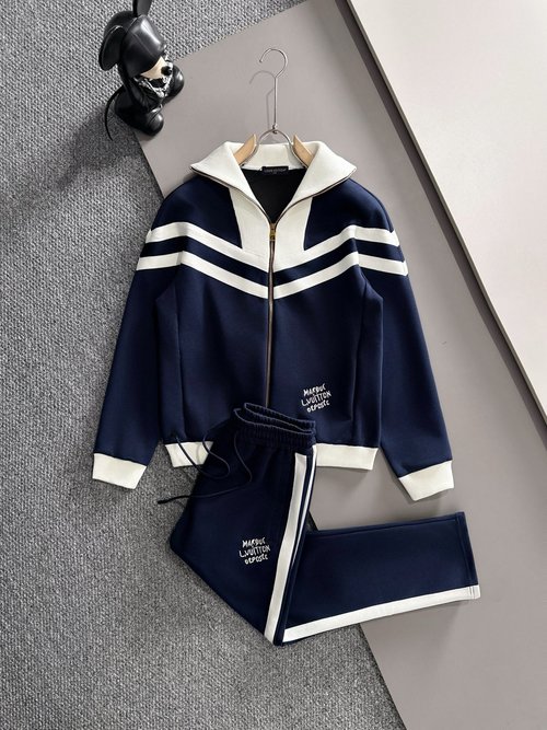 Louis Vuitton Top Stitched Jacquard Zippered Leisure Suit