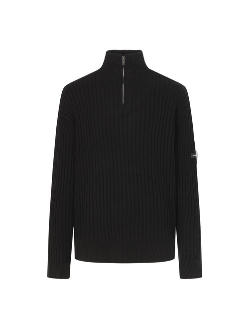 Balenciaga High-Elastic Half-Zip Knit Sweater with TPU Strips