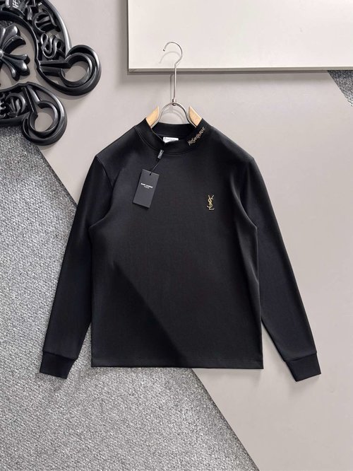 Yves Saint Laurent Imported Cotton Long-Sleeve Base T-Shirt