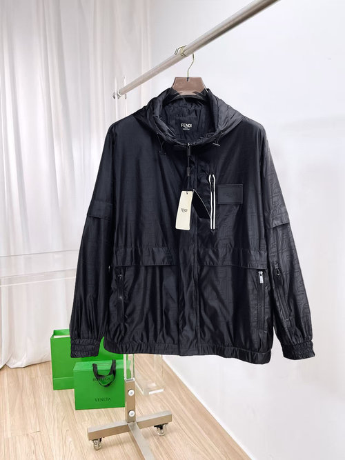 Fendi Premium Jacket with Triple Labels, Breathable and Stylish