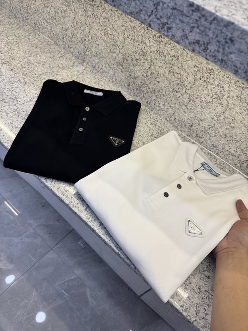Prada Breathable and Elegant Polo Shirt Made of Cotton