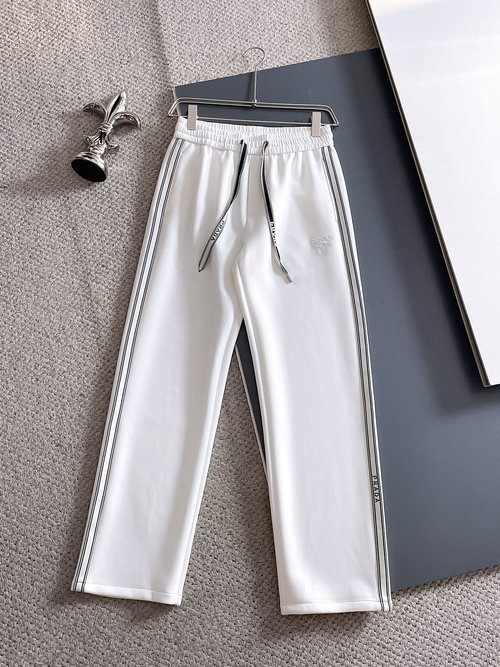 Prada New Casual Pants with Classic Logo, High Comfort