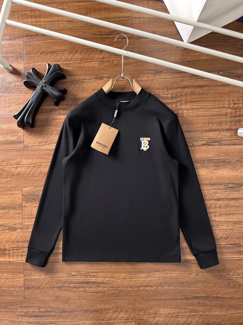 Burberry Elegant Long-Sleeved T-Shirt for Casual Business Wear