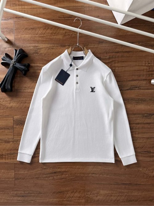 Louis Vuitton Luxurious Long-Sleeve Polo Shirt Crafted from Premium Cotton