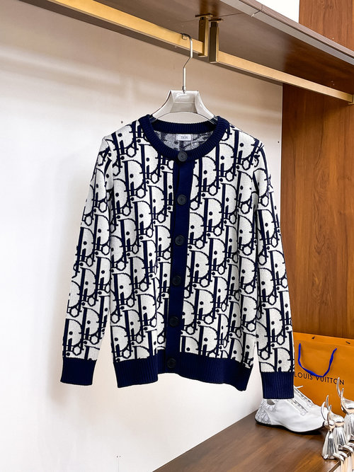 Dior New Knit Zip-up Cardigan with Premium Fabric