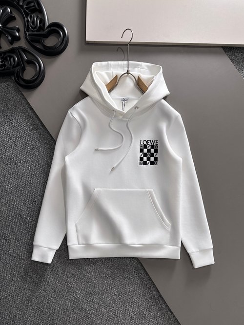 Loewe Modern Cotton Hoodie with Eye-Catching Logo Pattern