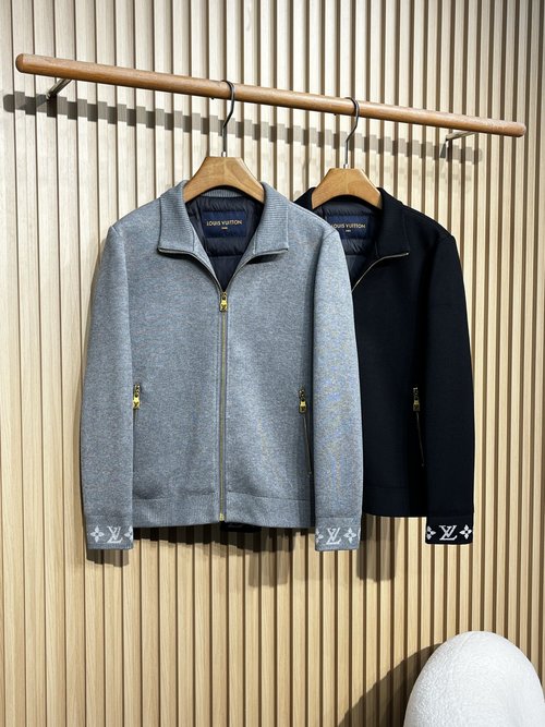 Louis Vuitton Double-sided Knitted Down Jacket with Logo Details