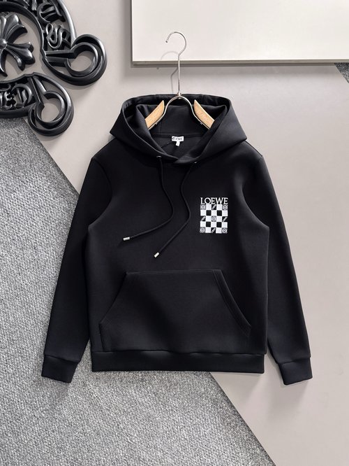 Loewe Fashionable Unisex Logo Hoodie in Premium Cotton