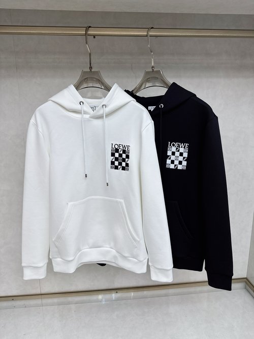 Loewe Stylish Logo Cotton Hooded Sweatshirt