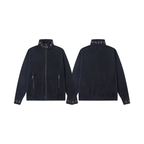 Louis Vuitton Double-Sided Wool Knit Jacket with Monogram