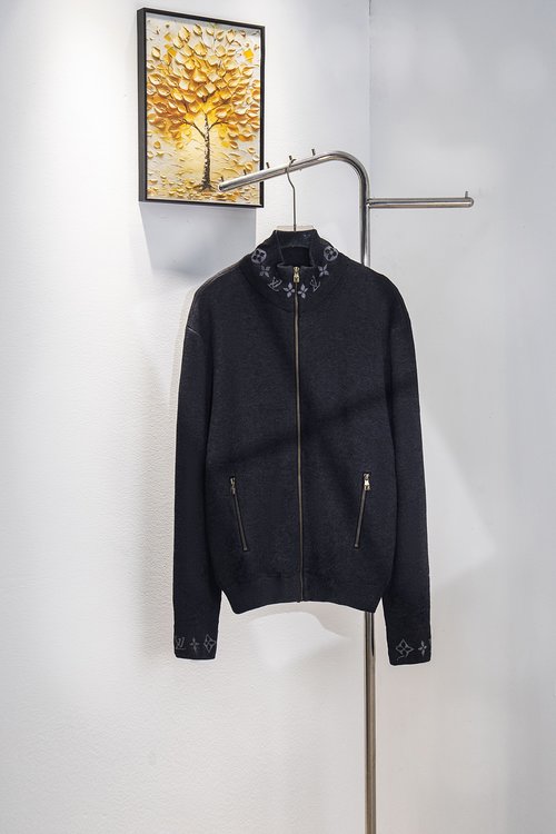 Louis Vuitton Double-Sided Wool Knit Jacket with Monogram