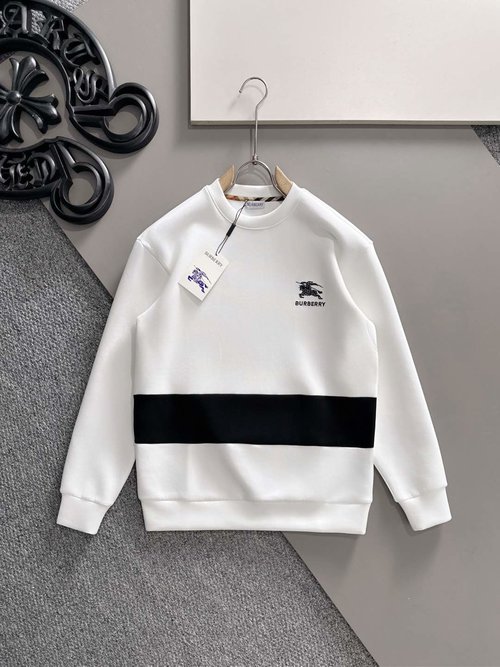 Burberry Embroidered Pullover Sweatshirt with Smooth Fabric