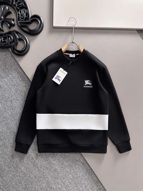 Burberry Embroidered Pullover Sweatshirt with Smooth Fabric