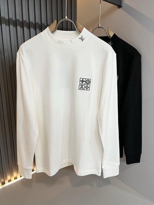 Louis Vuitton Premium Long-Sleeve Shirt with Logo Embroidery