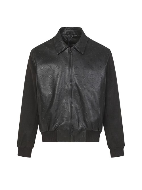 Louis Vuitton Embossed Leather Spliced Jacket with Monogram