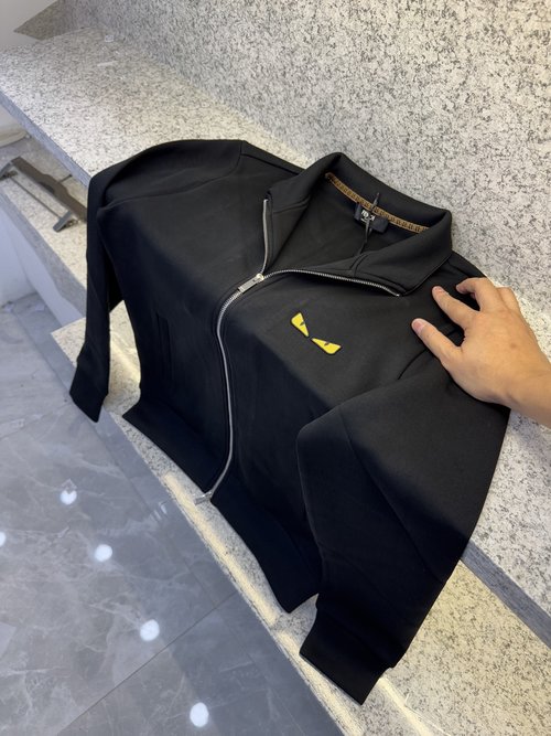 Fendi Cotton Round-Neck Sweatshirt with Icon Embroidery