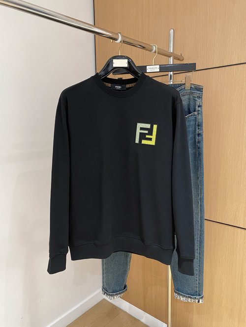 Fendi Premium Crafted Round Neck Sweatshirt with Embroidery