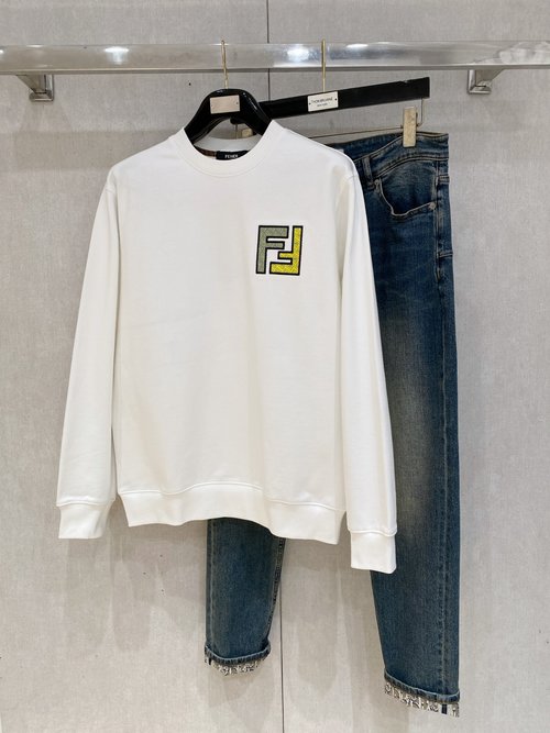 Fendi Top - quality Crew - neck Sweatshirt Made from Imported Fabric