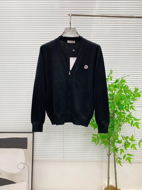 Moncler Logo Knitted Wool Cardigan
