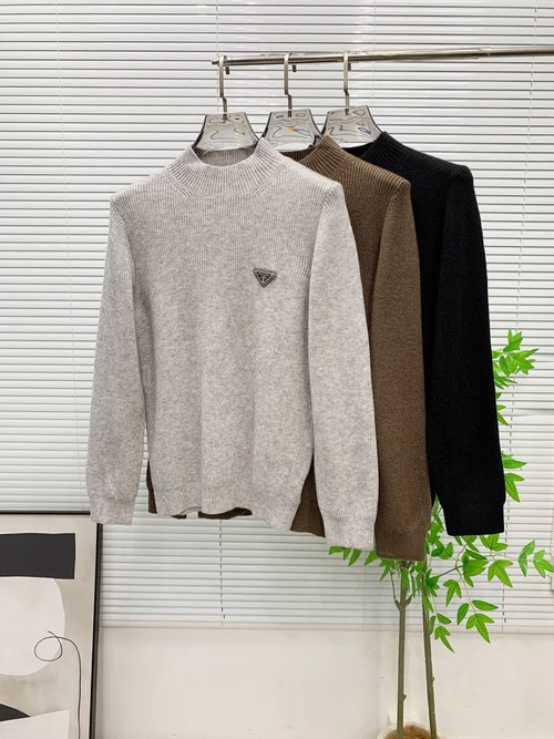 Prada Logo Knitted Wool Sweater