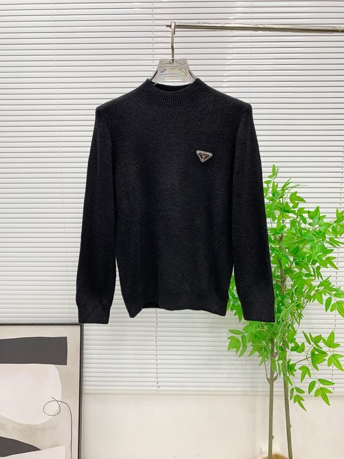 Prada Logo Knitted Wool Sweater