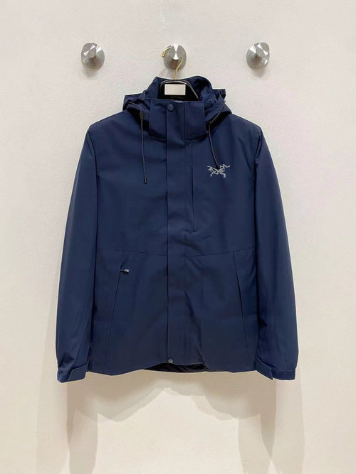 ArcTeryx Luxury Down Jacket with Removable Hood and Embroidery