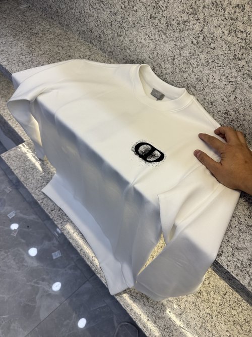 Dior Cotton Round Neck Sweatshirt with Icon Embroidery