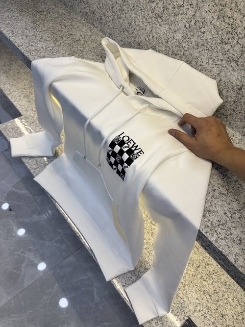 Loewe Cotton Hooded Pocket Sweatshirt with Icon Embroidery