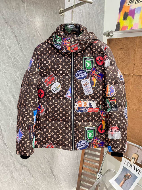 Louis Vuitton Premium 90 Down Jacket with Logo & Colorful Design