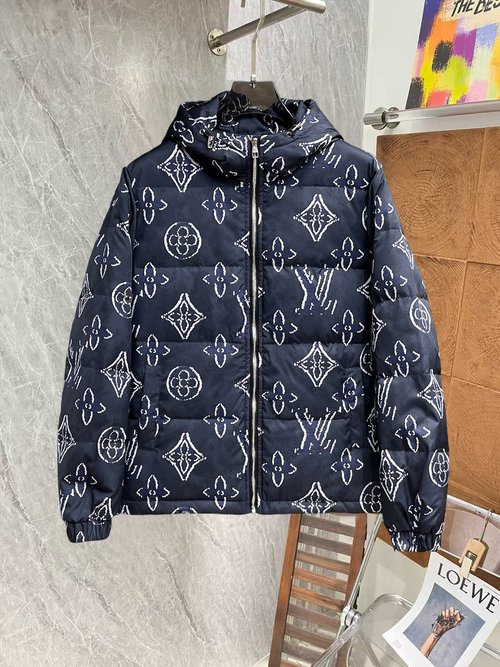 Louis Vuitton Premium 90 Down Jacket with Logo & Piping