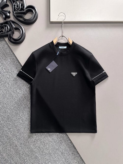 Prada Stylish Cotton Short Sleeve Top with Logo