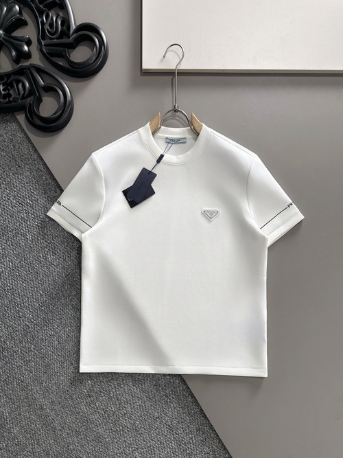Prada Stylish Cotton Short Sleeve Top with Logo