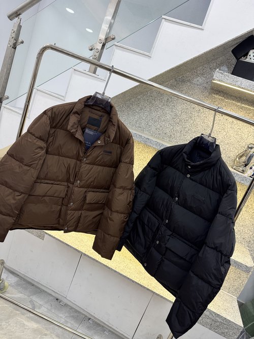 Prada Premium Shiny Down Jacket with Custom Fabrics