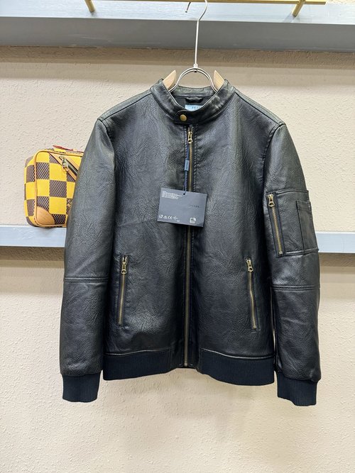 Prada Silk-Infused Protein Leather Jacket, Comfortable and Versatile