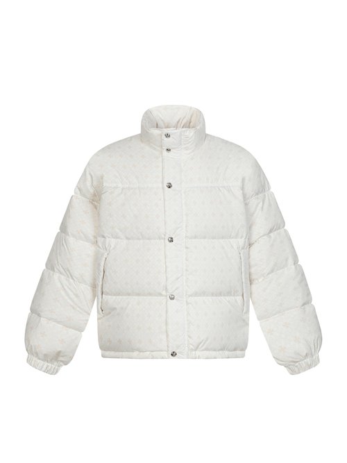 Chrome Hearts Dark Jacquard Down Jacket with Good Warmth