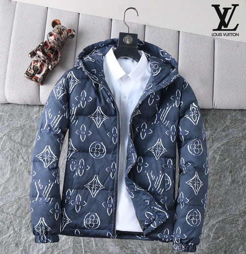 Louis Vuitton Premium 90% Down Jacket with Logo and Color Blocking