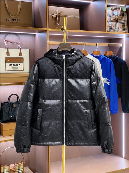 Louis Vuitton Premium Down Jacket with 90% Down, Logo and Color Block