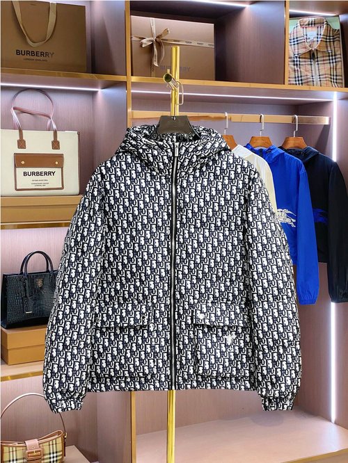 Dior Premium Down Jacket with 90% Down Feathers and Logo