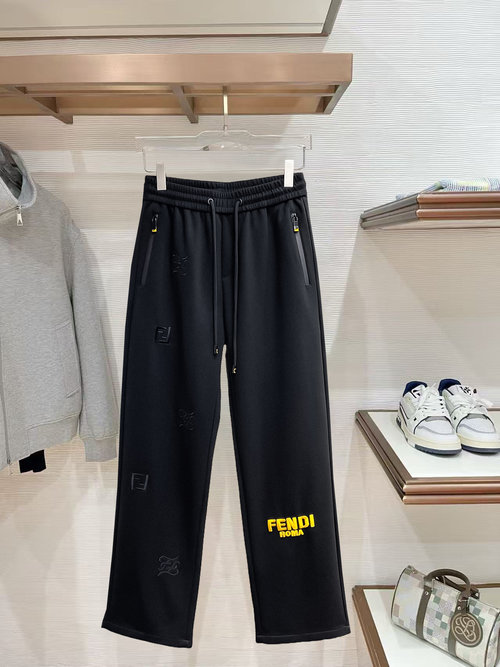 Fendi Casual Pants with Logo, Made of Custom Fabric