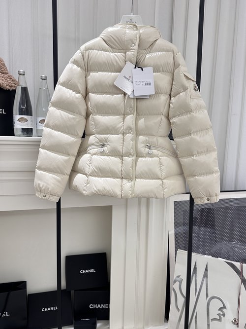 Moncler Hooded Short Down Jacket with A-Line Cut